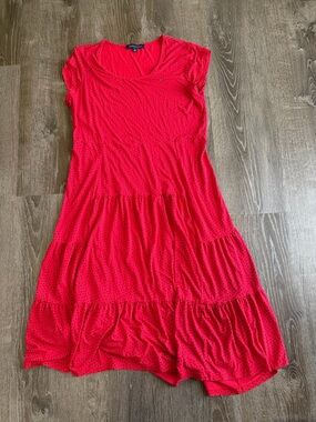 Tommy Hilfiger Red Tiered Short-Sleeve Dress size L